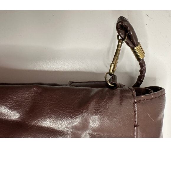 Vintage Brown Handbag Clutch with Strap - Picture 4 of 14